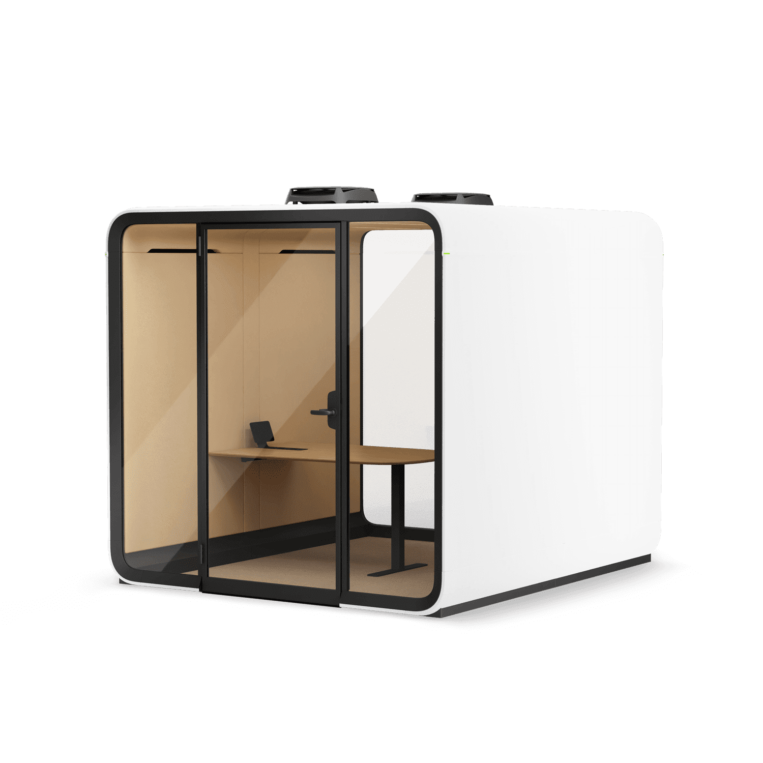 framery-six-content-akoestiekspecialist Een afbeelding van een akoestische stiltecabine op Akoestiekspecialist genaamd Framery Six.