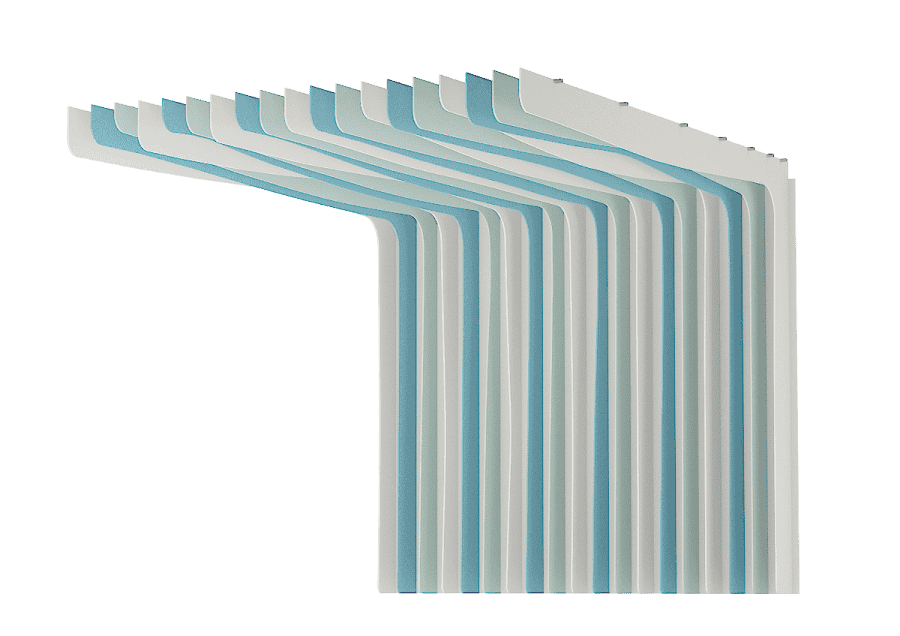 Een afbeelding van een akoestische plafond op Akoestiekspecialist genaamd Impact Acoustic Fusion.