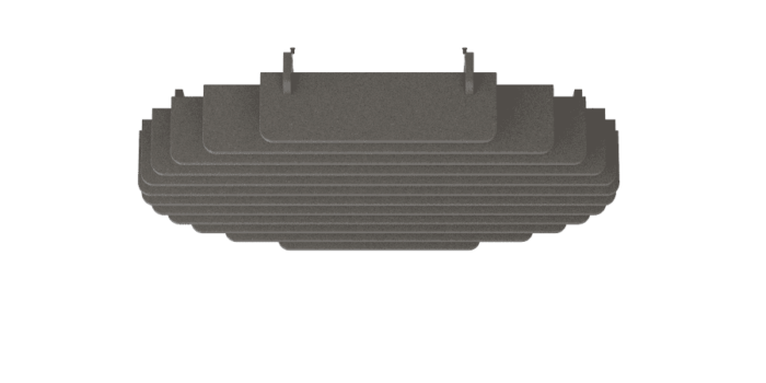 Een afbeelding van een akoestische plafond op Akoestiekspecialist genaamd Impact Acoustic Nebula Modular.