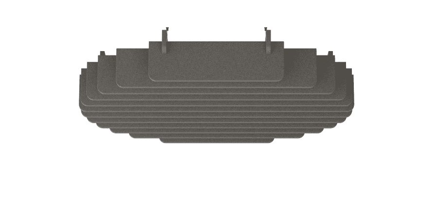 Een afbeelding van een akoestische plafond op Akoestiekspecialist genaamd Impact Acoustic Nebula Modular.