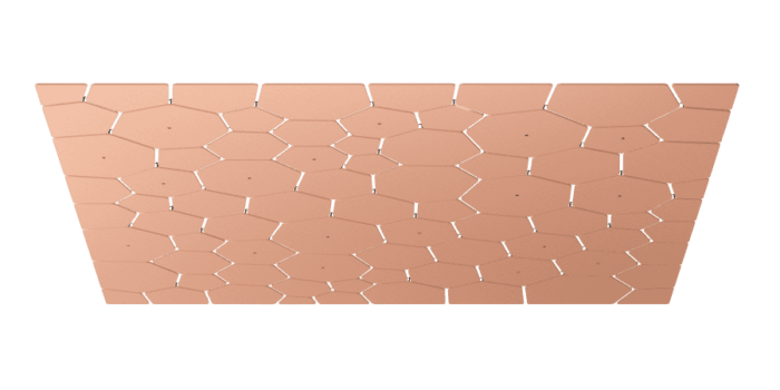 Een afbeelding van akoestische plafondpanelen op Akoestiekspecialist genaamd Impact Acoustic Plateau.