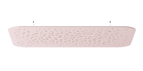 Een afbeelding van een akoestische plafondpaneel op Akoestiekspecialist genaamd Impact Acoustic Rectangle Bubbles.