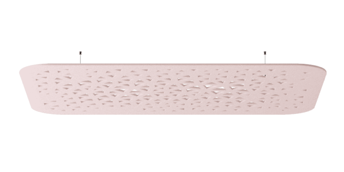 Een afbeelding van een akoestische plafondpaneel op Akoestiekspecialist genaamd Impact Acoustic Rectangle Bubbles.