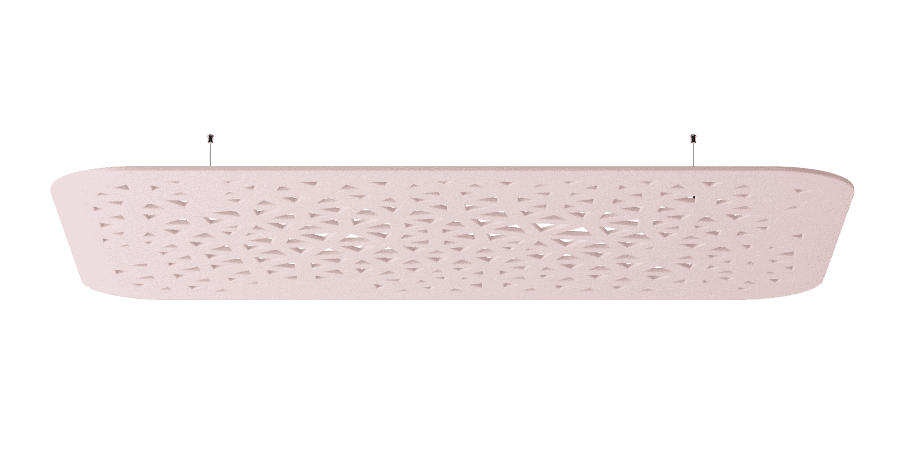 Een afbeelding van een akoestische plafondpaneel op Akoestiekspecialist genaamd Impact Acoustic Rectangle Bubbles.