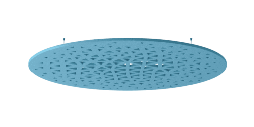 Een afbeelding van een akoestische plafondpanelen op Akoestiekspecialist genaamd Impact Acoustic Round Web.