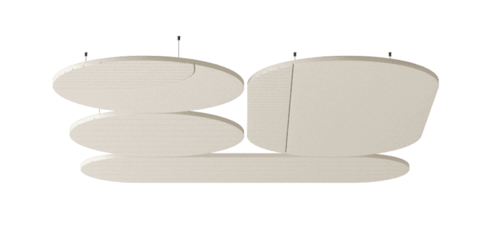 Een afbeelding van een akoestische plafondpanelen op Akoestiekspecialist genaamd Impact Acoustic Vela.