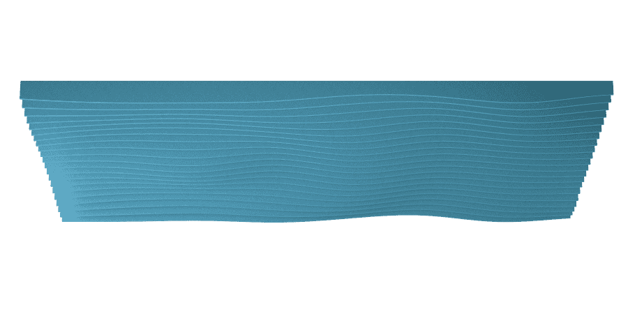 Een afbeelding van een akoestische plafond op Akoestiekspecialist genaamd Impact Acoustic Wave Ripple Bespoke.
