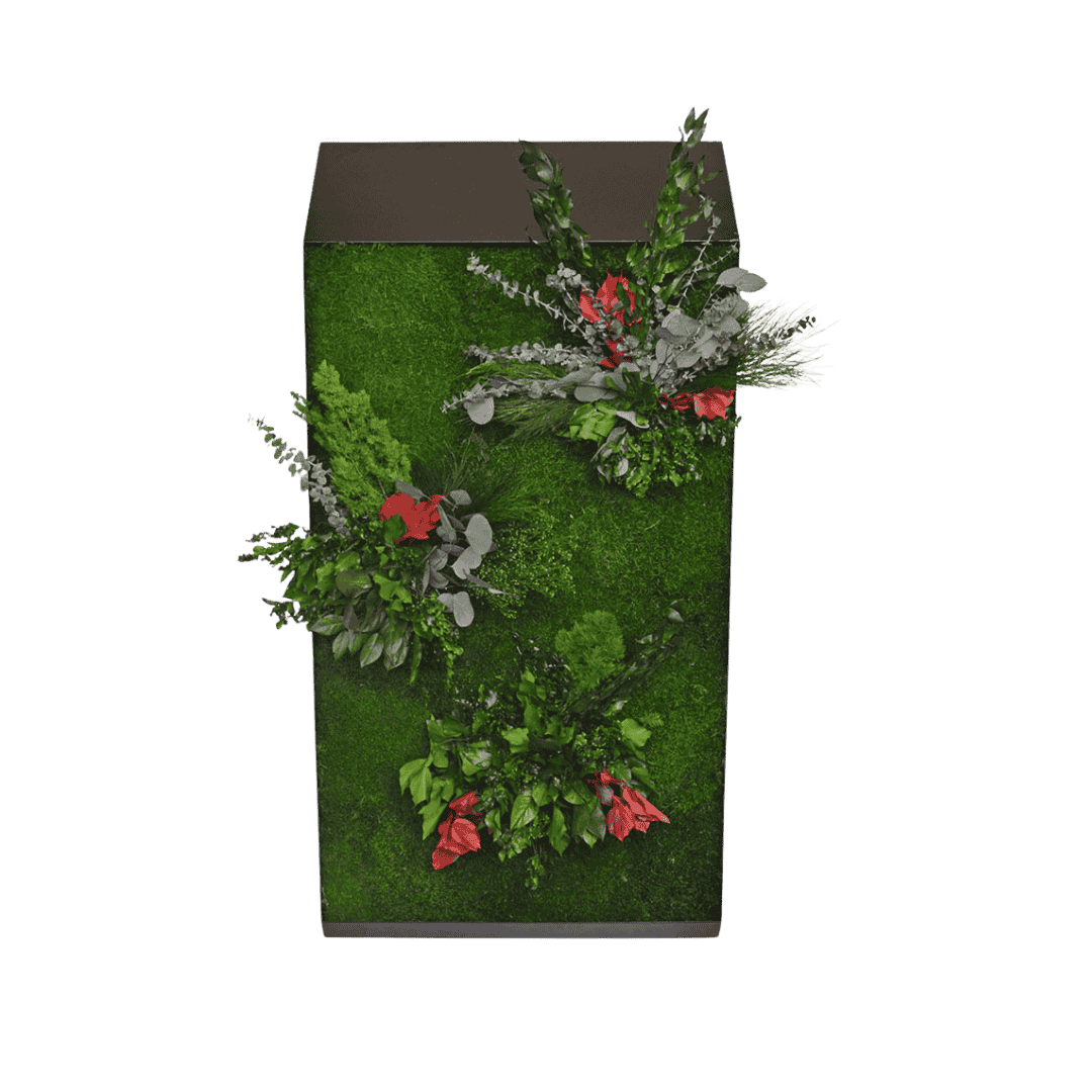 Een afbeelding van een akoestisch mospaneel op Akoestiekspecialist genaamd Greenmood Perspective Lines.